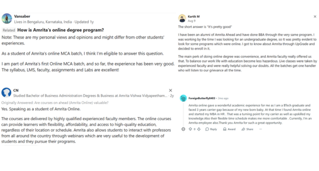 Amrita Online MBA Reviews