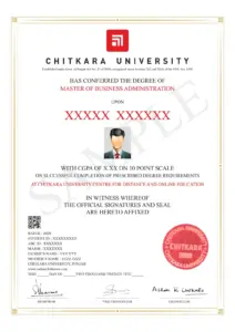 Chitkara Online MBA Degree Sample