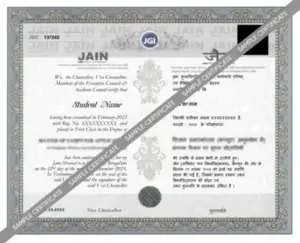 JAIN Online Degree Sample