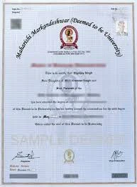 MMU Mullana Online MBA Degree Sample