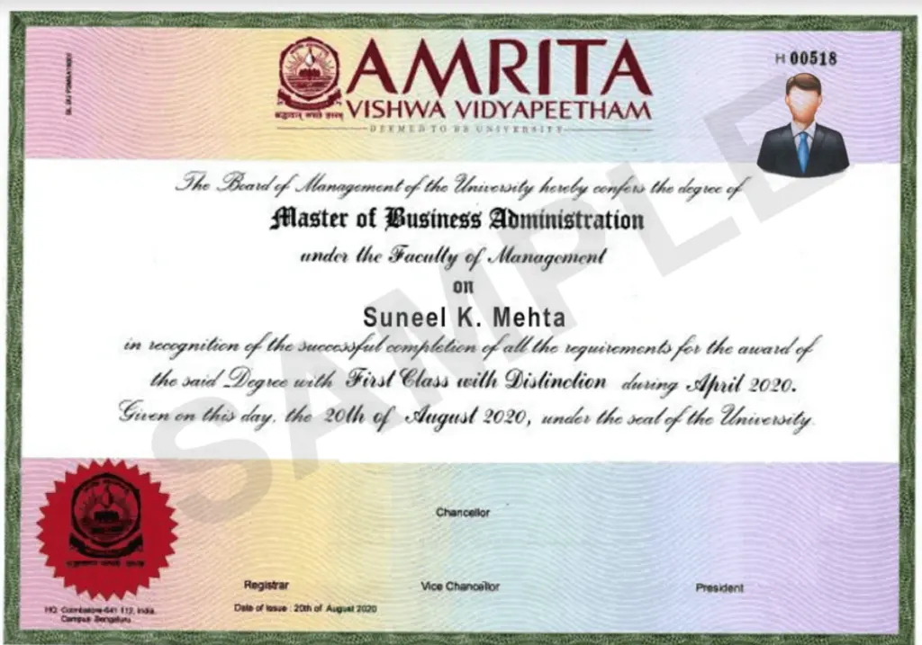 Amrita Online MBA Degree