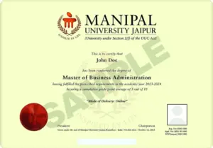Manipal University Jaipur Online MBA Degree
