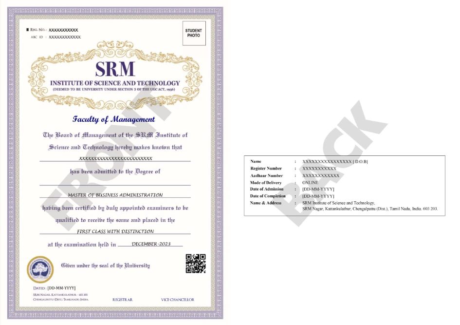 SRM Online MBA Degree