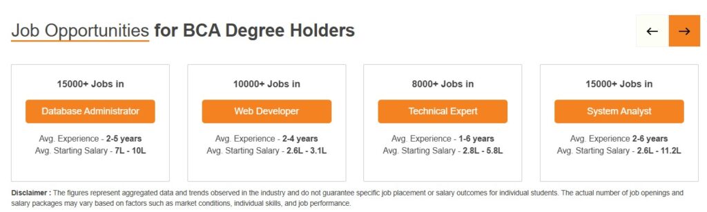 LPU Online BCA Job Openings