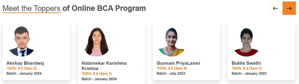 LPU Online BCA Toppers