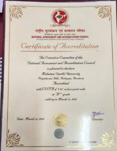 MG University online MBA certificate sample