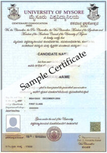 University of mysore online mba certificate Sample